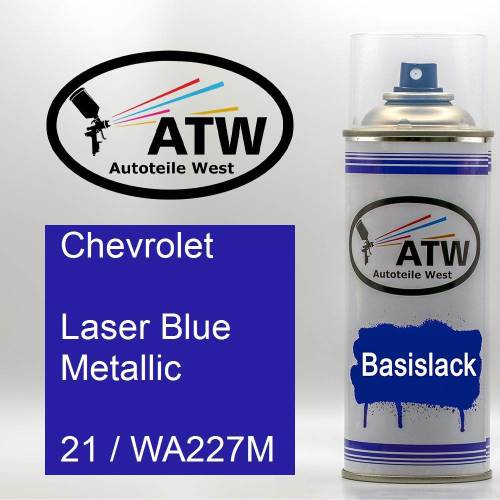 Chevrolet, Laser Blue Metallic, 21 / WA227M: 400ml Sprühdose, von ATW Autoteile West.